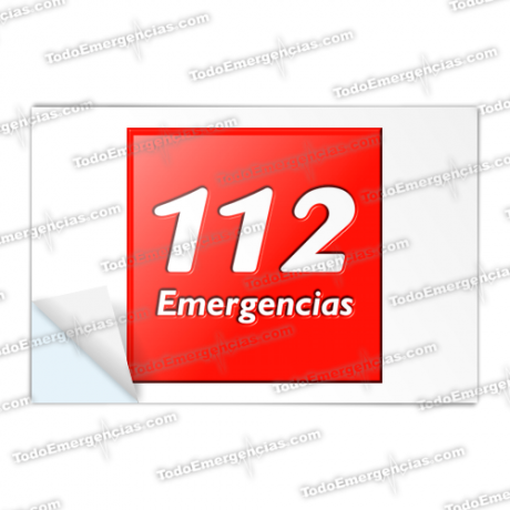 PEGATINAS 112 EMERGENCIAS RESINA EMERGENCIAS RECTANGULARES