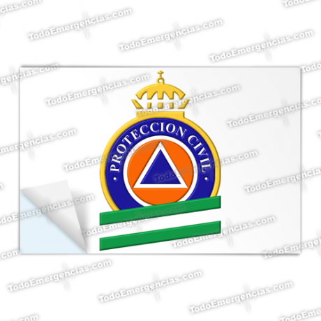 redondo logotipo Protección civil población protección reflectante pegatina