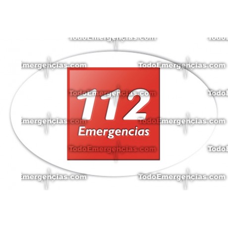 112 PEGATINAS RESINA EMERGENCIAS OVALADA
